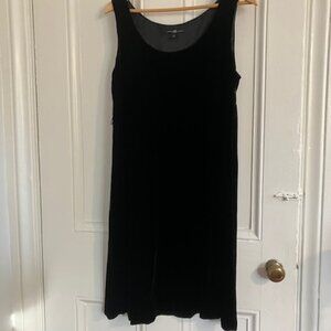 Vintage 90's Y2K Gap sleeveless black velvet high waist dress, Size 12
